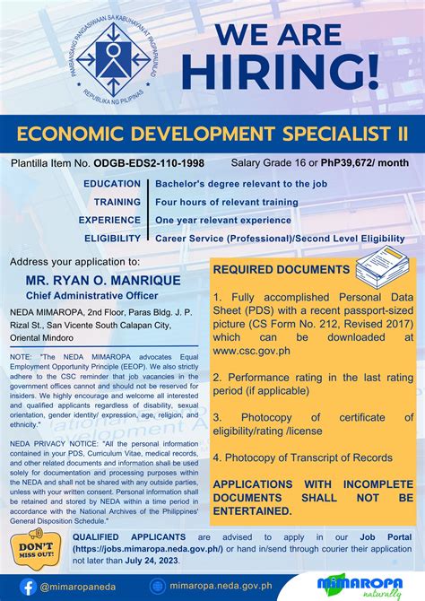 neda job vacancies